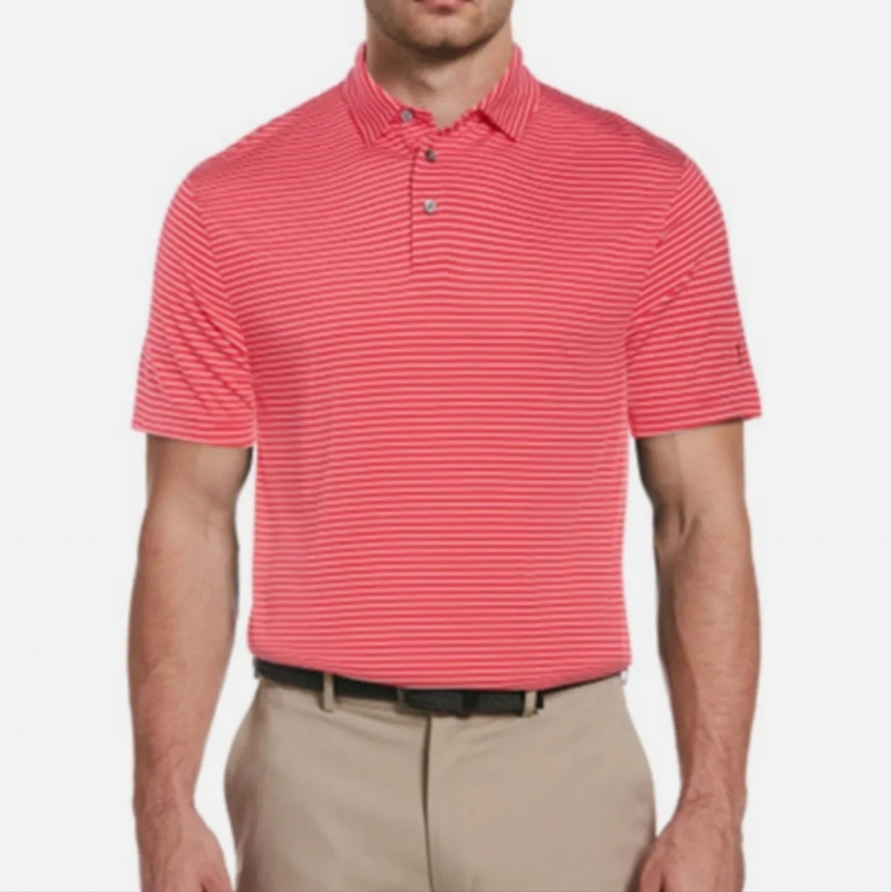 PGA virtual pink striped golf shirt
